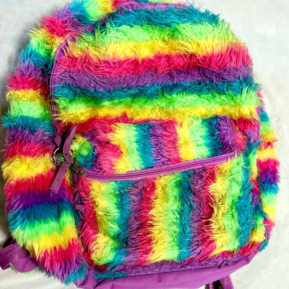 Other - Colorful Furry Kids Backpack